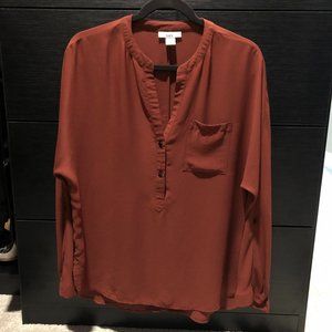 Bar III Burnt Orange Blouse Size L